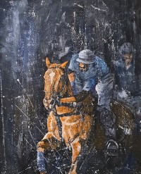 Naeem Rind, 22 x 28 Inch, Acrylic on Canvas, Polo Painting, AC-NAR-012